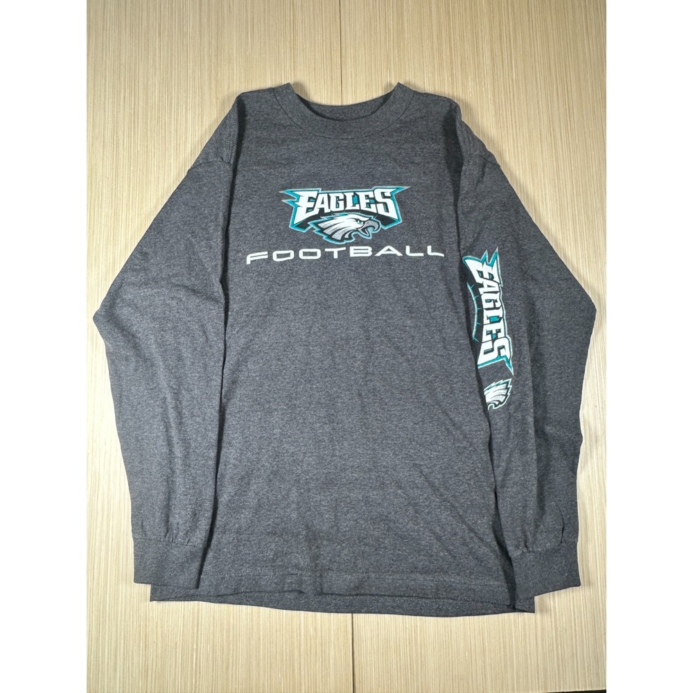 Team Apparel NFL Philadelphia Eagles Shirt Mens Medium Gray Crew Neck Pullover‎